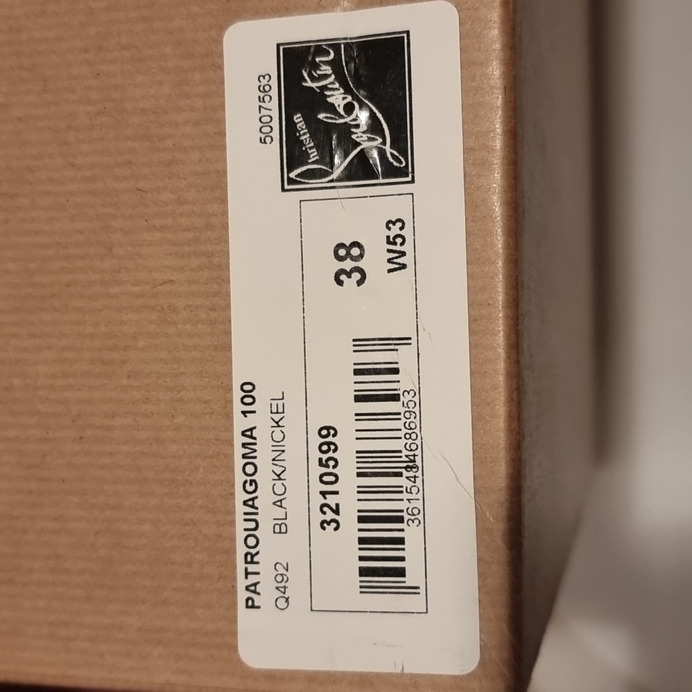 Christian Louboutin Patrouiagoma Platform Black & Nickel Sz. 38 W/elastic Straps - Picture 12 of 14